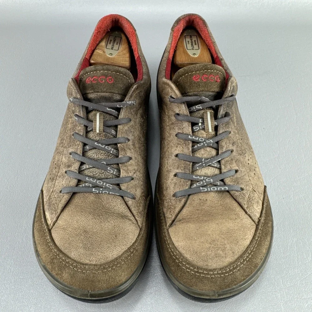 Ecco Biom Grip Shoes Mens Sz 41 US 7-7.5 Brown Distressed Casual Comfort Walking